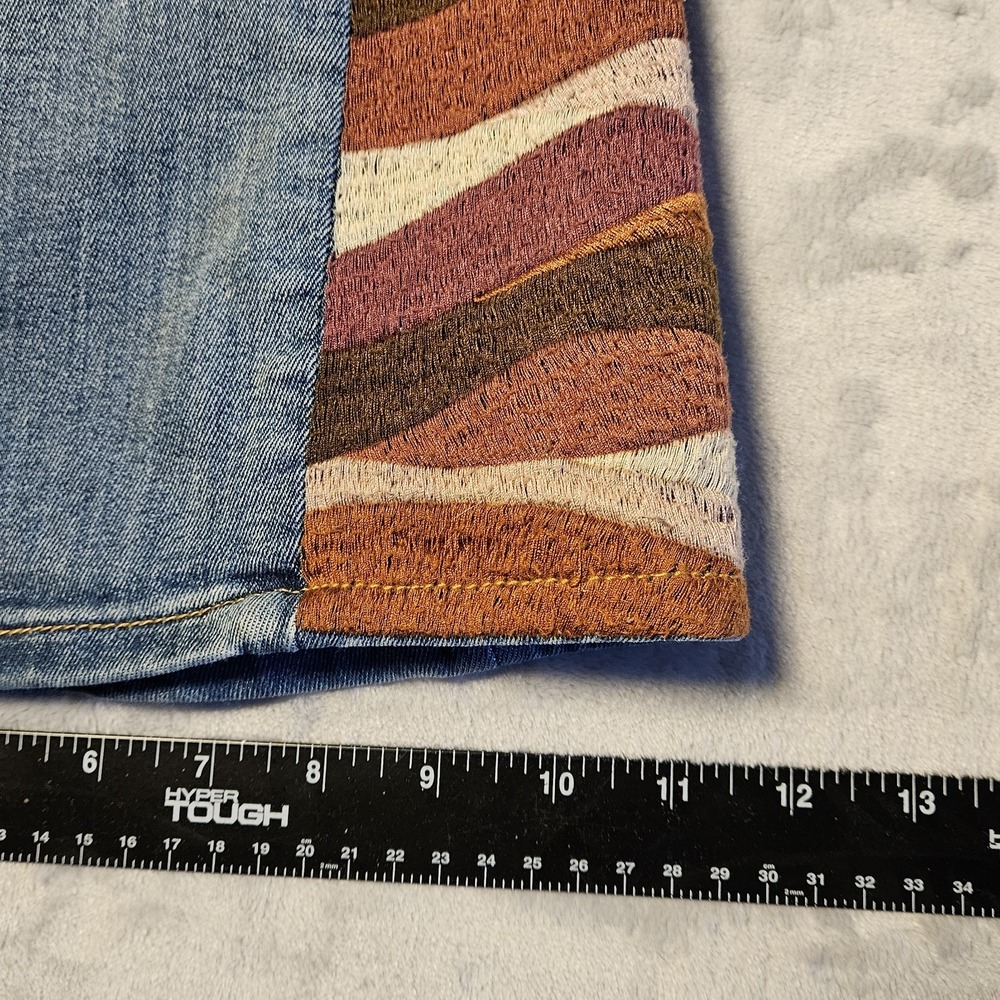 Driftwood by Free People Blue Farrah Sunset Flare Bojo Western Denim Jeans Sz 29 - Picture 8 of 12